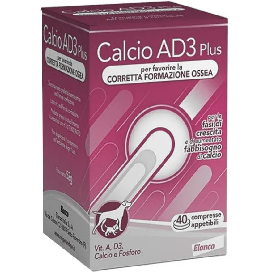 Calcio AD3 Plus Tabs Sviluppo Cani 40 Compresse