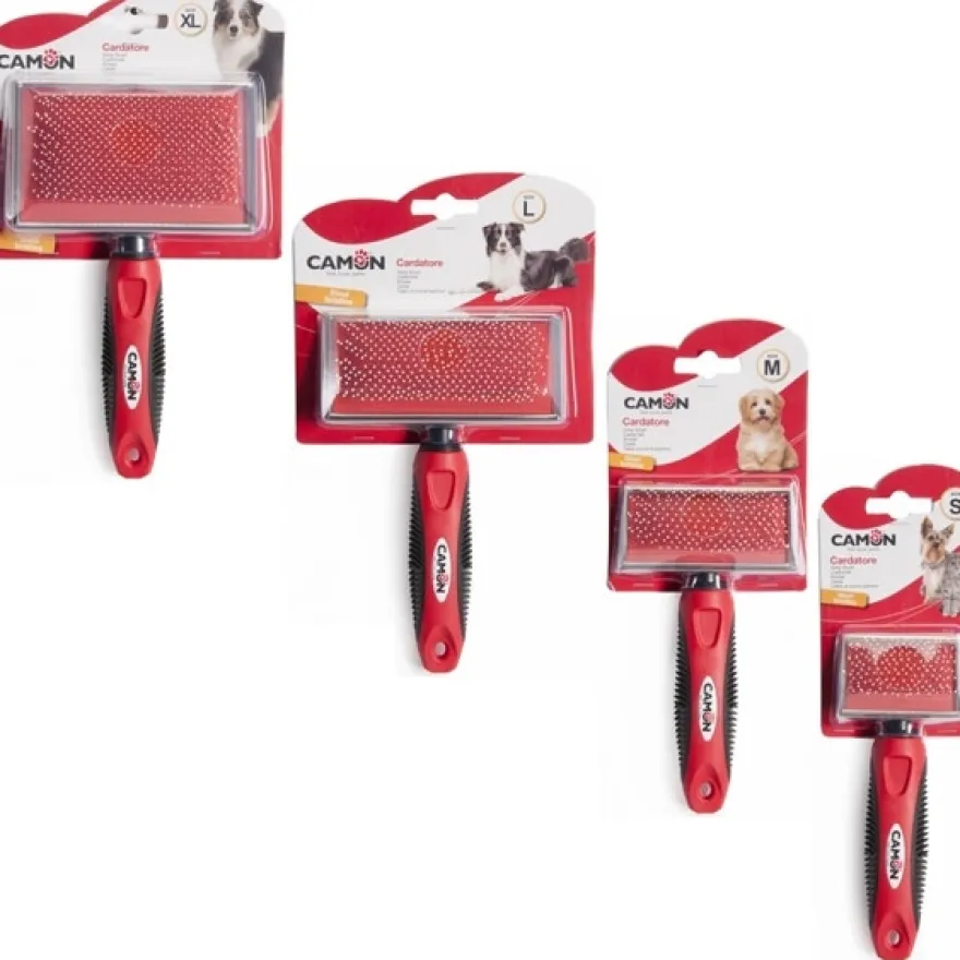 Camon Cardatore Con Denti In Acciaio Punte Arrotondate Per Cani E Gatti 12x5,5cm
