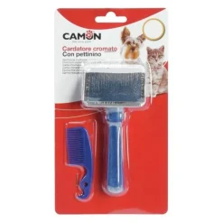 Camon Cardatore Cromato Taglia XL Con Pettinino Per Cani E Gatti