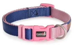 Camon Collare Regolabile Double Premium Blu/Rosa Per Cani Cuccioli 25x300cm/400mm
