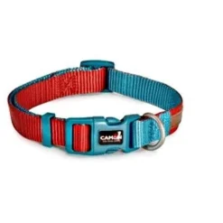 Camon Collare Regolabile Double Premium Rosso/Ottanio Per Cani Cuccioli 25x480cm/660mm