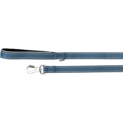 Camon Guinzaglio Con Maniglia In Neoprene E Cuciture Reflex Blu 2x120cm