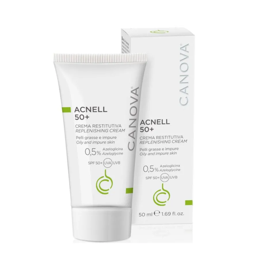 Canova Acnell 50+ Crema Gel 50ml - Protezione Solare Viso
