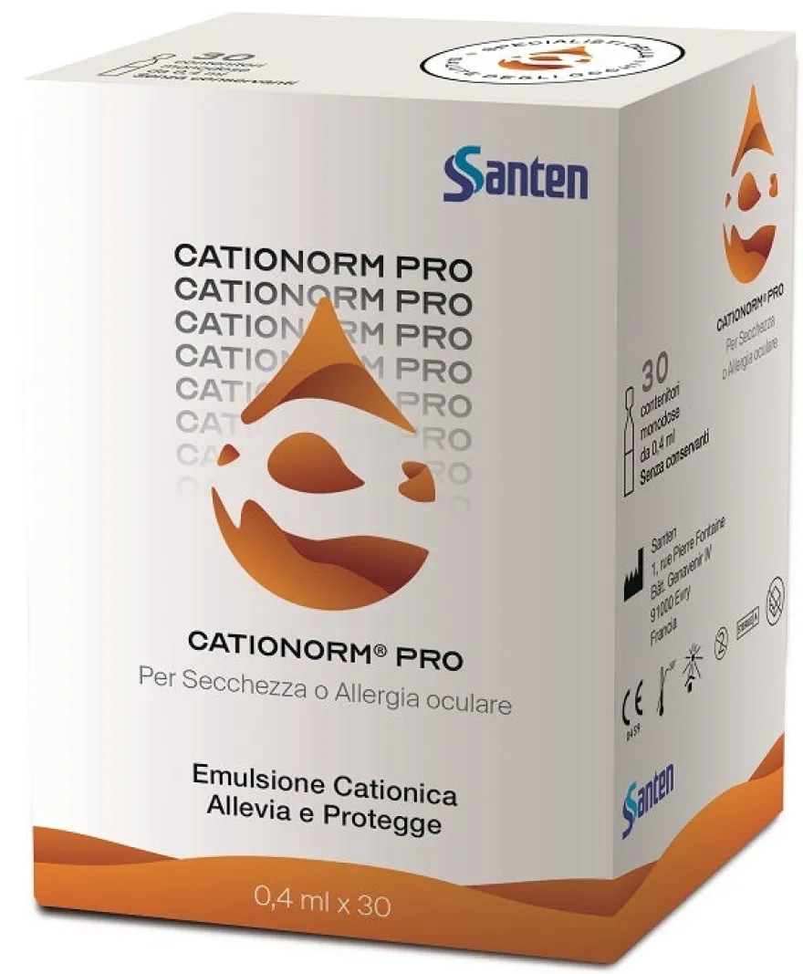 Cationorm Pro Ud 30 Flaconcini Monodose 0,4ml Occhi Secchi