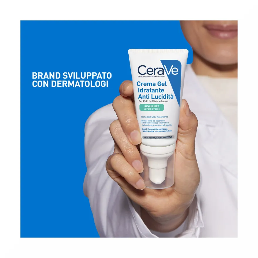 CeraVe Crema Viso Idratante Anti-lucidità Pelle Grassa e Mista 50ml