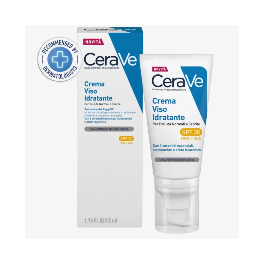 CeraVe Crema Viso Idratante SPF30 24 Ore con Acido Ialuronico 52ml