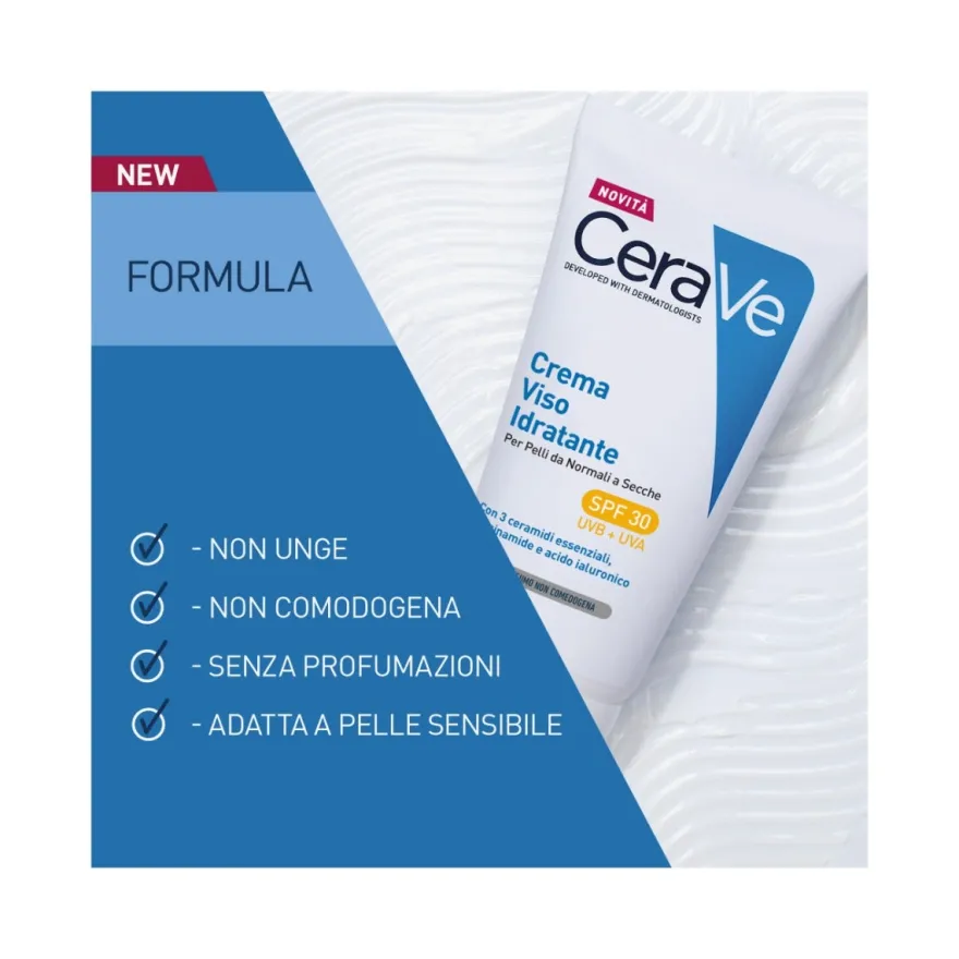 CeraVe Crema Viso Idratante SPF30 24 Ore con Acido Ialuronico 52ml
