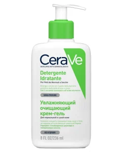 CeraVe Detergente Idratante Viso Pelle da Normale A Secca Con Acido Ialuronico E Ceramidi 236ml
