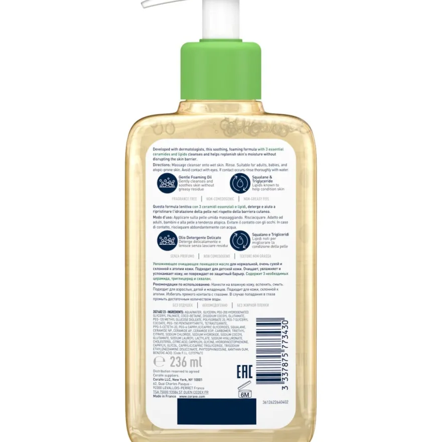 Cerave Olio Detergente Idratante Schiumogeno 236ml