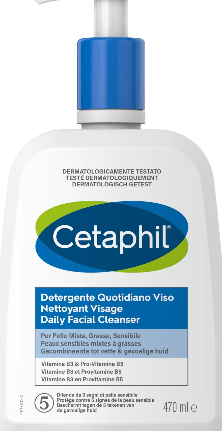 Cetaphil Detergente Quotidiano Viso Pelle Mista Grassa 470ml