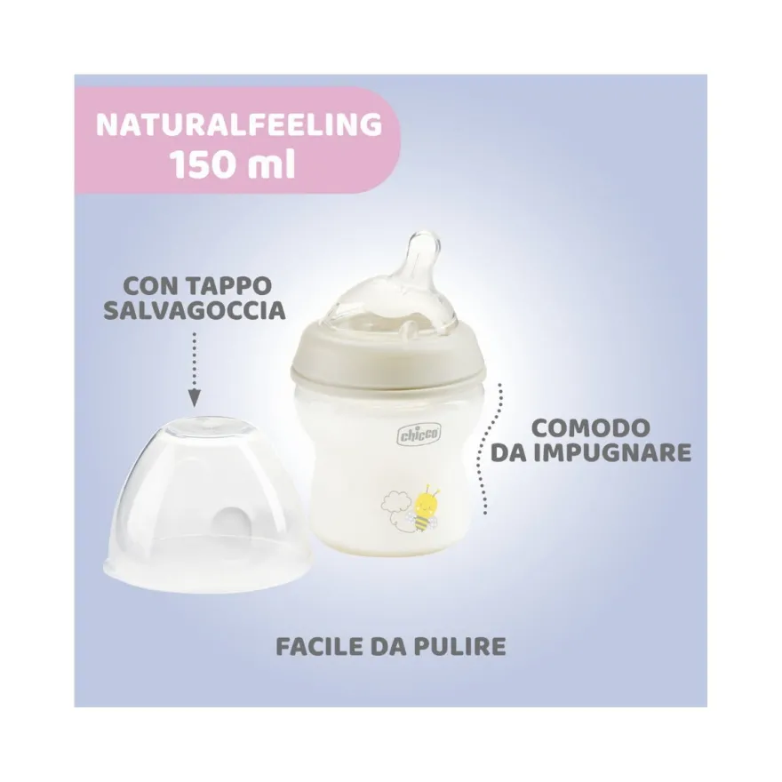 Chicco Biberon Natural Feeling Flusso Lento 150ml 0 Mesi+
