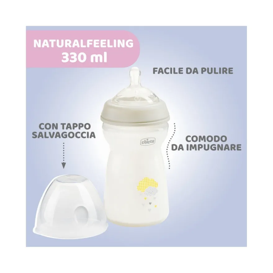 Chicco Biberon Natural Feeling Flusso Veloce 6 Mesi+ Unisex 330ml