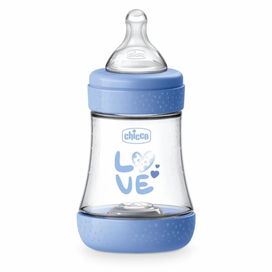 Chicco Biberon Neonato Perfect 5 Biberon Azzurro Flusso Lento 150 ml 0Mesi+