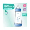 Chicco Biberon Neonato Perfect 5 Biberon Azzurro Flusso Veloce 300 ml 4Mesi+