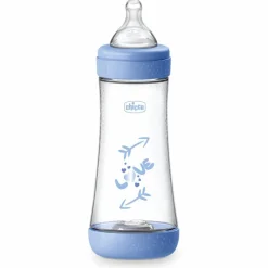 Chicco Biberon Neonato Perfect 5 Biberon Azzurro Flusso Veloce 300 ml 4Mesi+