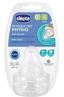 Chicco Tettarella 2 Pezzi Perfect5 Silicone 1 Foro 0M