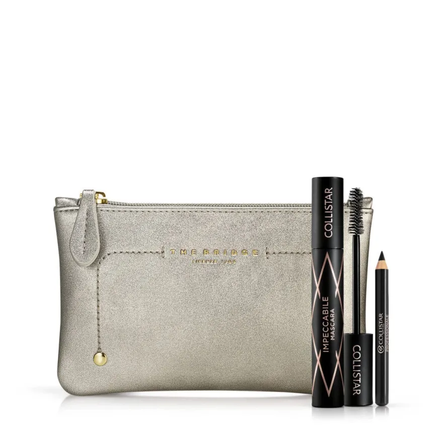 Collistar Cofanetto Impeccabile Mascara Ultra Nero + Professionale Matita Occhi Nera + Beauty-Bag THE BRIDGE