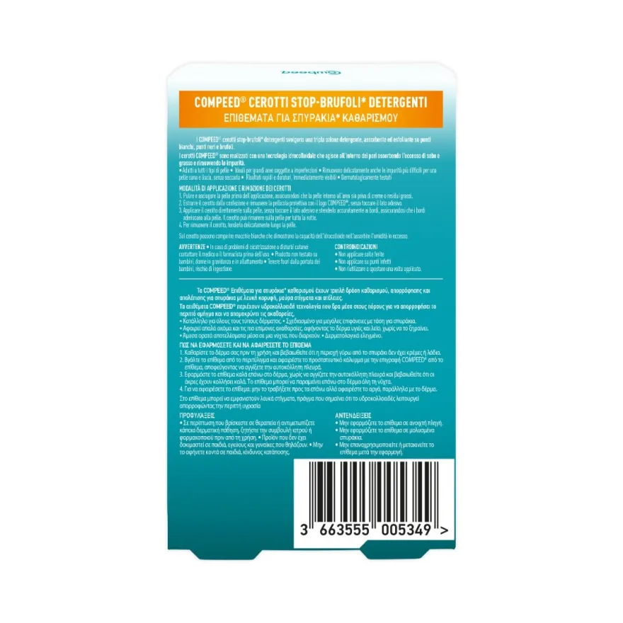 Compeed Cerotti Detergenti Stop Brufoli 7 Pezzi