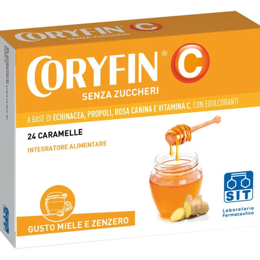 Coryfin C Senza Zucchero Miele Zenzero 24 Caramelle