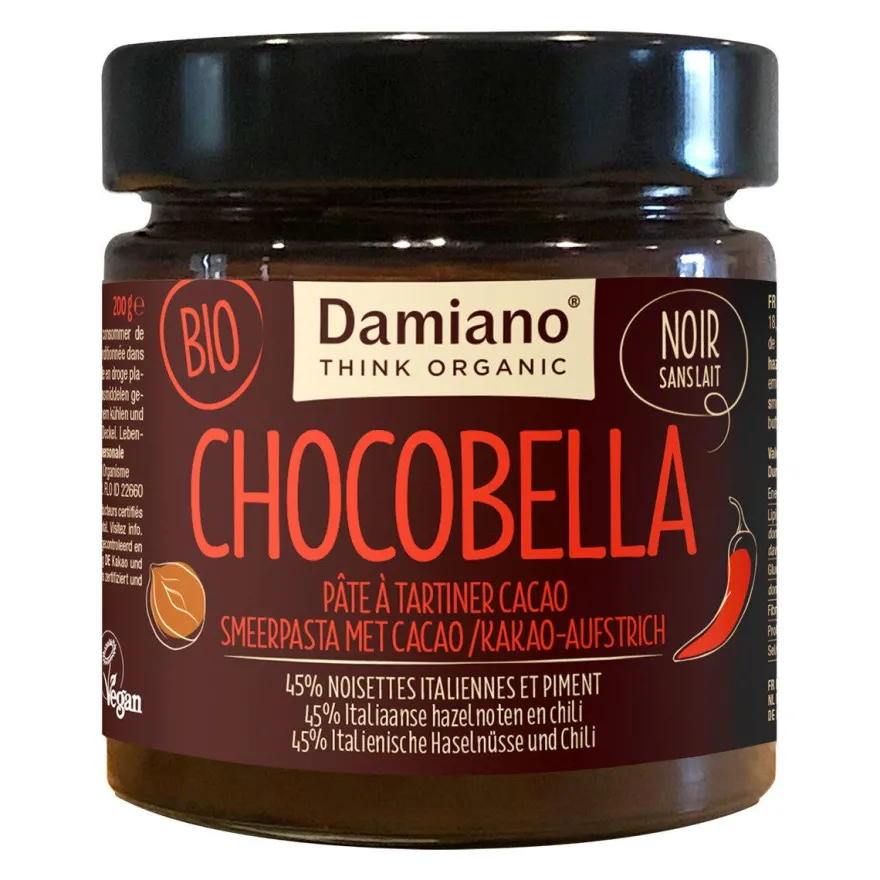 Damiano Chocobella Noir Crema Spalmabile Al Cacao E Peperoncino Bio 200g