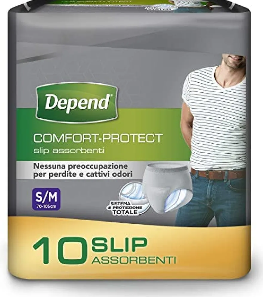 Depend Comfort-Protect Slip Assorbenti Uomo Taglia S/M 10 Pezzi