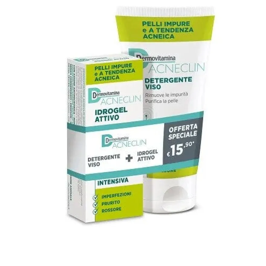 Dermovitamina Acneclin Idrogel Attivo + Detergente Viso