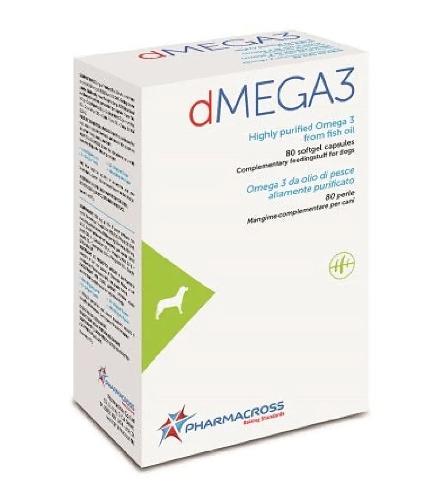Dmega3 Omega Da Olio Di Pesce Mangime Complementare Cani 80 Perle