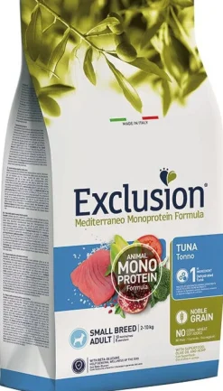 Dorado Exclusion Mediterraneo Monoprotein Noble Grain Adult Small Breed Con Tonno Cibo Secco Per Cani 2kg