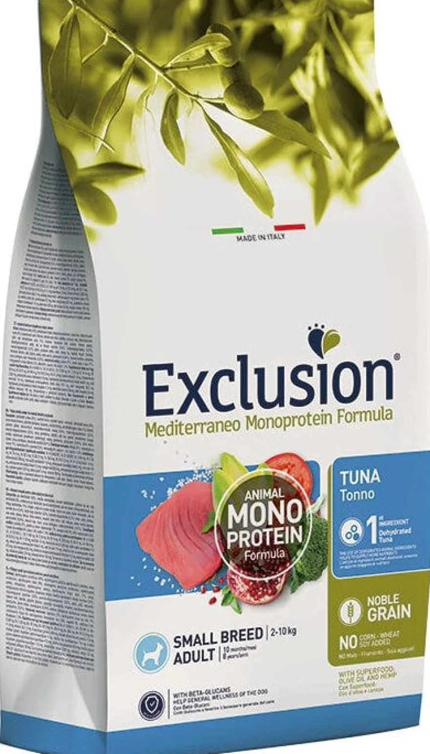 Dorado Exclusion Mediterraneo Monoprotein Noble Grain Adult Small Breed Con Tonno Cibo Secco Per Cani 2kg