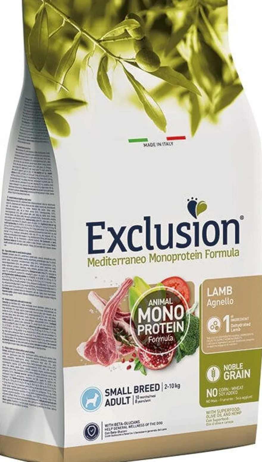 Dorado Exclusion Mediterraneo Monoprotein Noble Grain Adult Small Breed Con Agnello Cibo Secco Per Cani 2kg