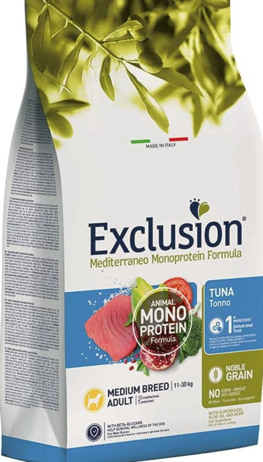 Dorado Exclusion Mediterraneo Monoprotein Noble Grain Adult Medium Breed Con Tonno Cibo Secco Per Cani 3kg