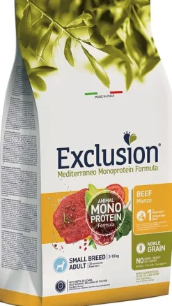 Dorado Exclusion Mediterraneo Monoprotein Noble Grain Adult Small Breed Con Manzo Cibo Secco Per Cani 500g