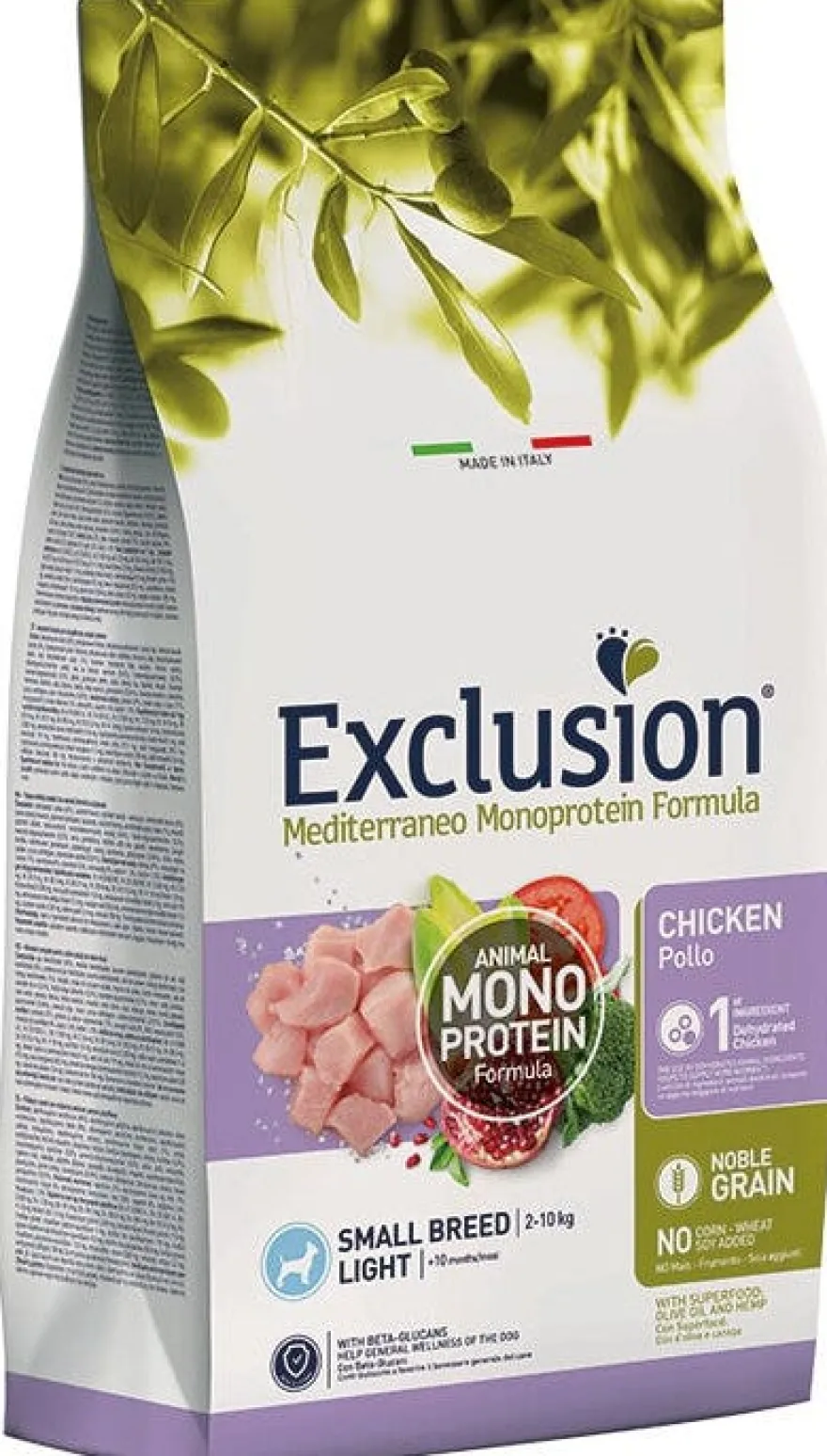 Dorado Exclusion Mediterraneo Monoprotein Noble Grain Adult Small Breed Con Pollo Cibo Secco Per Cani 500g