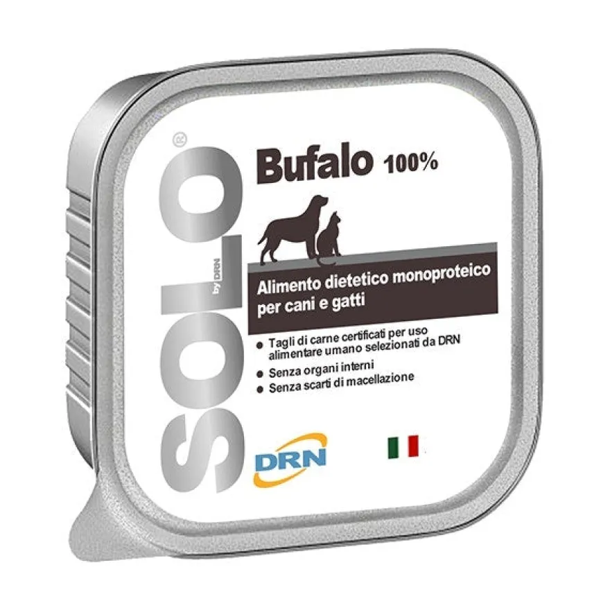Drn Solo Bufalo Alimento Dietetico Monoproteico Umido Per Cani/Gatti 300g