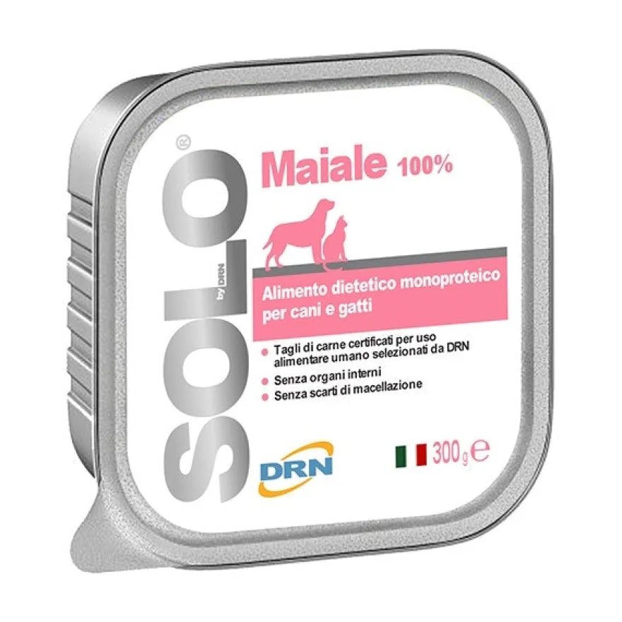 Drn Solo Maiale Alimento Dietetico Monoproteico Umido Cani/Gatti 300g