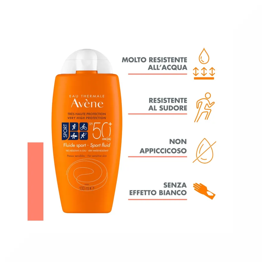Eau Thermale Avene Protezione Solare Molto Alta Fluido Sport SPF 50+ 100ml