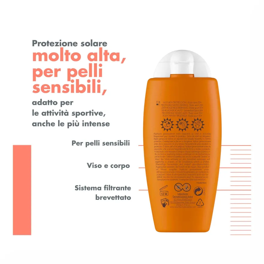 Eau Thermale Avene Protezione Solare Molto Alta Fluido Sport SPF 50+ 100ml