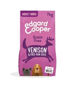 Edgard & Cooper Adult Carne Fresca Di Cervo E Anatra Allevata A Terra Senza Cereali Cibo Secco per Cani 7kg