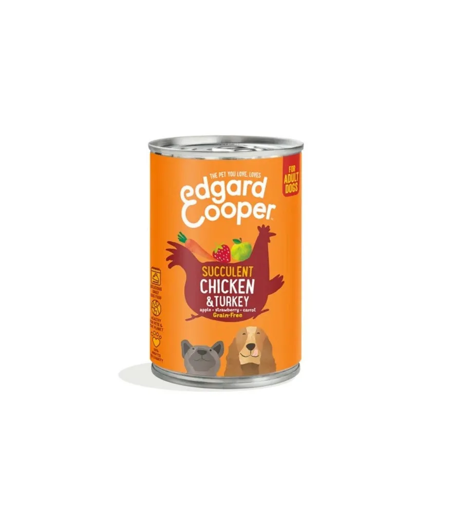 Edgard & Cooper Adult Pollo E Tacchino Senza Cereali Cibo Umido per Cani 400g