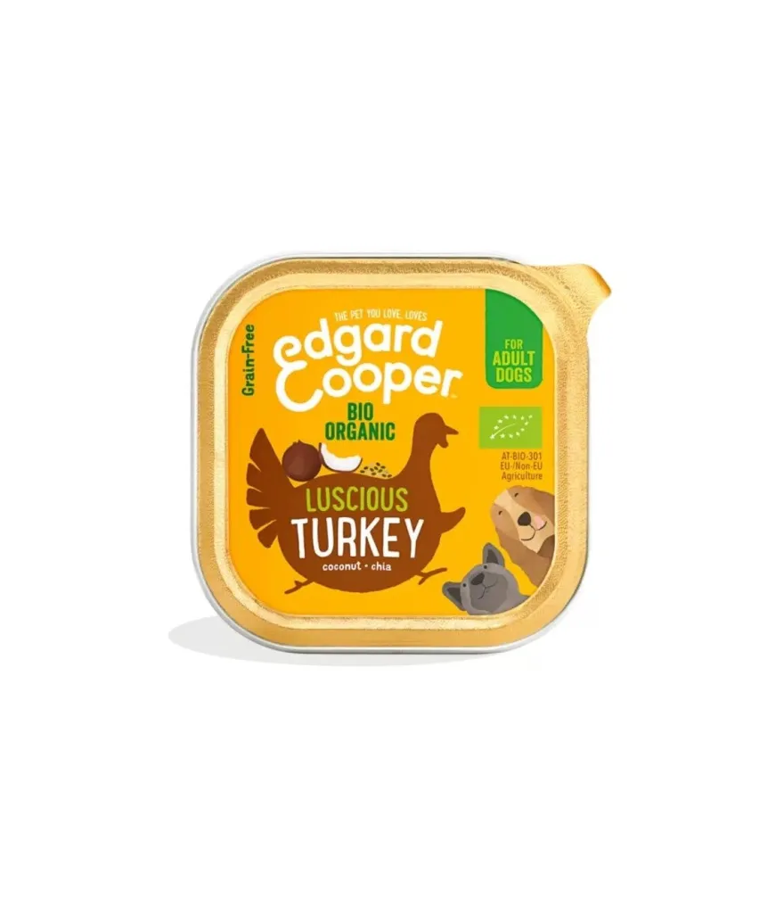 Edgard & Cooper Adult Tacchino Biologico Senza Cereali Cibo Umido per Cani 100g