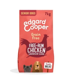 Edgard & Cooper Senior Pollo Allevato A Terra E Salmone Norvegese Senza Cereali Crocchette per Cani 7 Kg