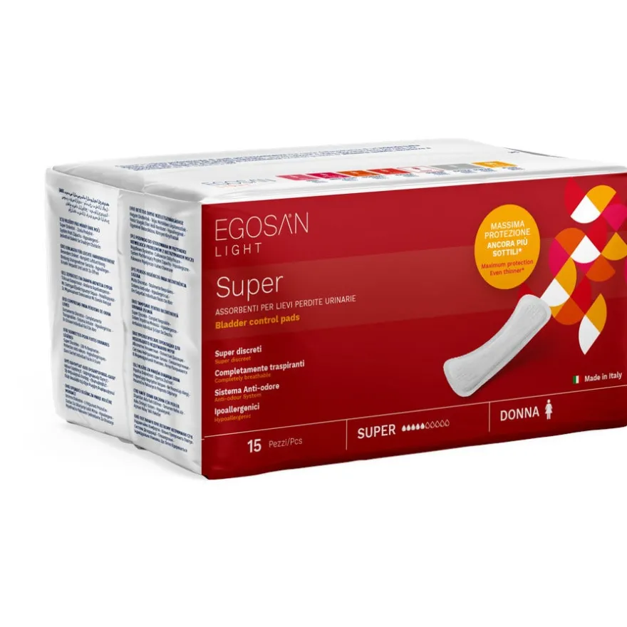 Egosan Light Lady Assorbenti Incontinenza Super 15 Pezzi