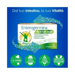 Enterogermina Active Age Vitamina b12 Fermenti Lattici Probiotici Benessere Flora Intestinale Antiossidante Riduzione Stanchezza 28 cpr