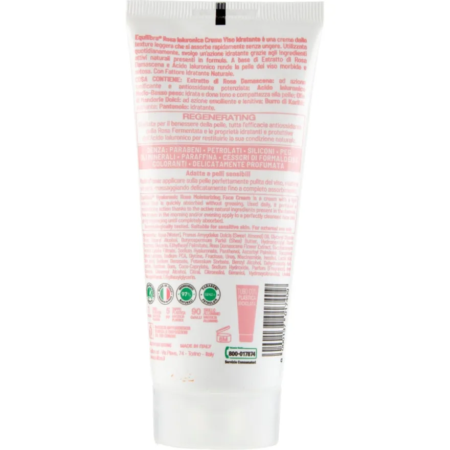Equilibra Viso Rosa Ialuronica Crema Viso Idratante 75ml