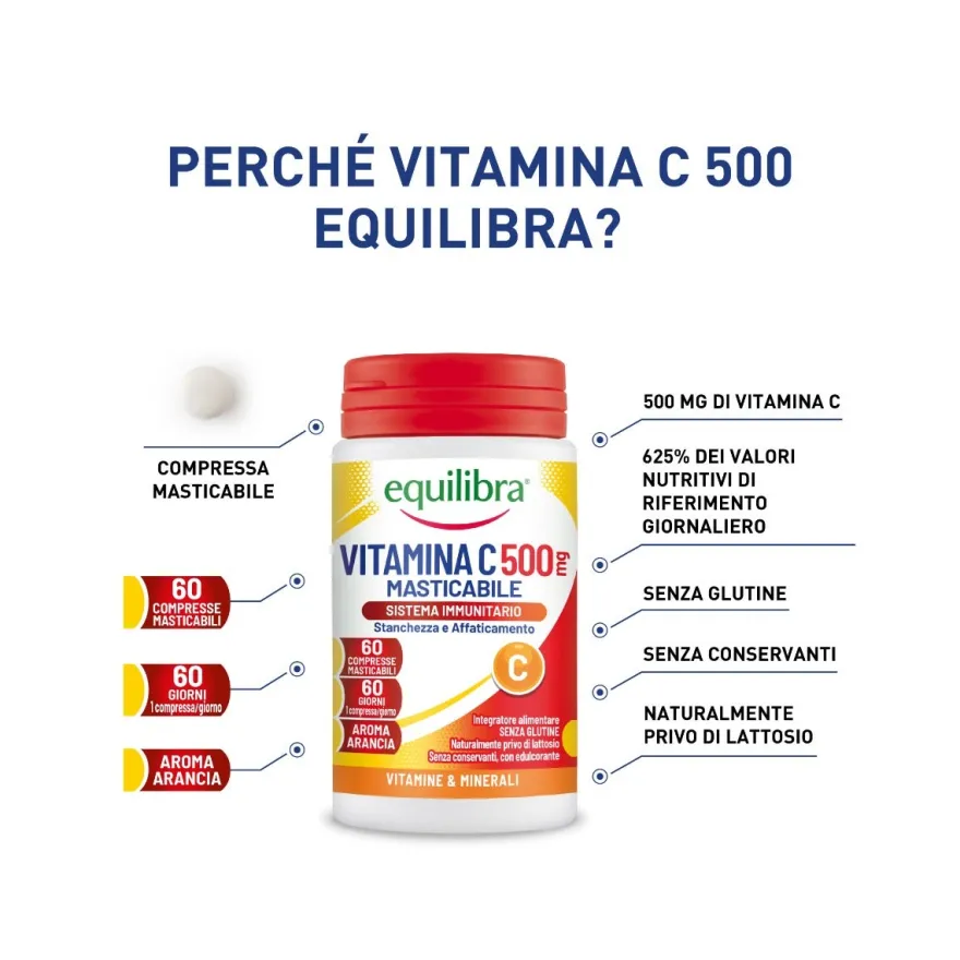 Equilibra Vitamina C 500 60 Compresse Masticabili