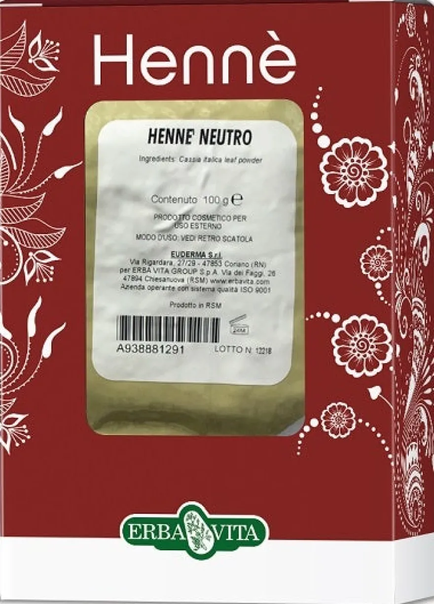 Erba Vita Henne Colorante Capelli Neutro 100g