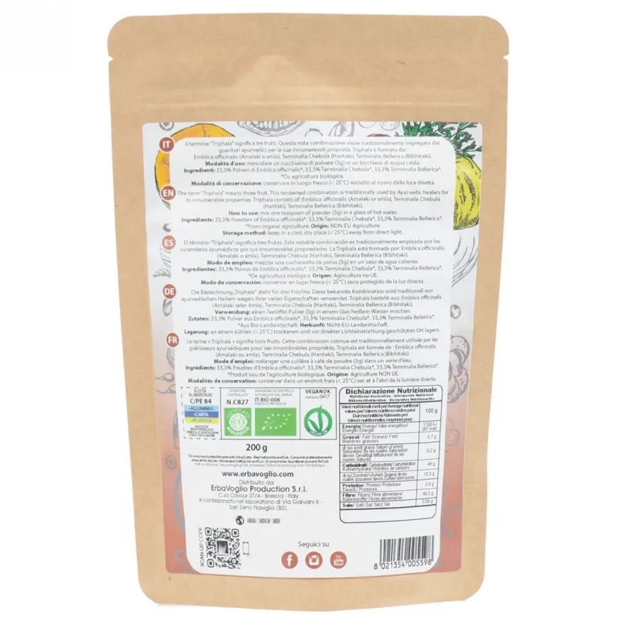 Erbavoglio Polvere Di Triphala Bio 200g