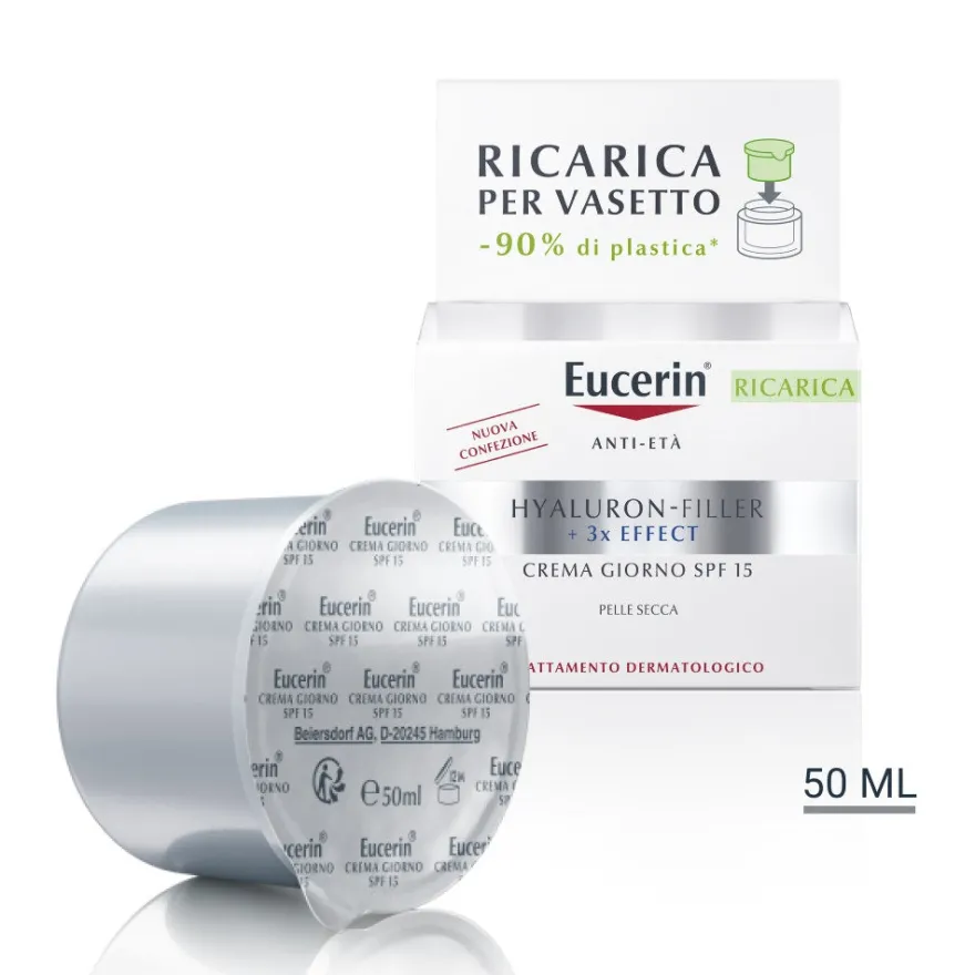 Eucerin Crema Hyaluron Filler Giorno SPF15 Ricarica 50ml