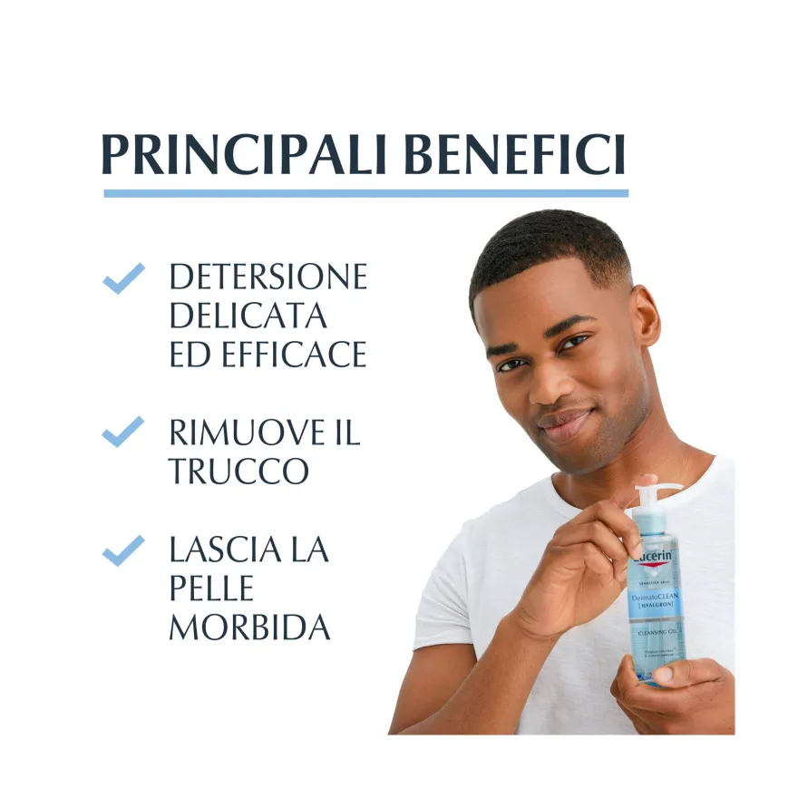 Eucerin DermatoClean Hyaluron gel detergente Viso 200 ml