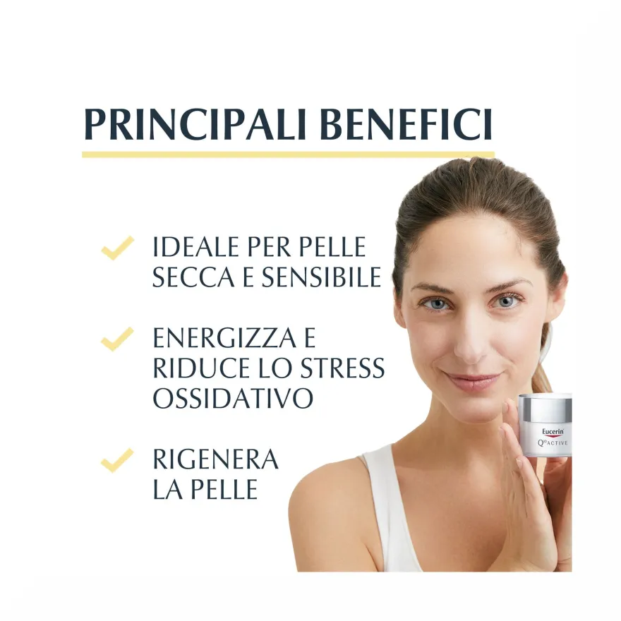 Eucerin Q10 Active crema viso giorno Antirughe Pelli Secche 50 ml